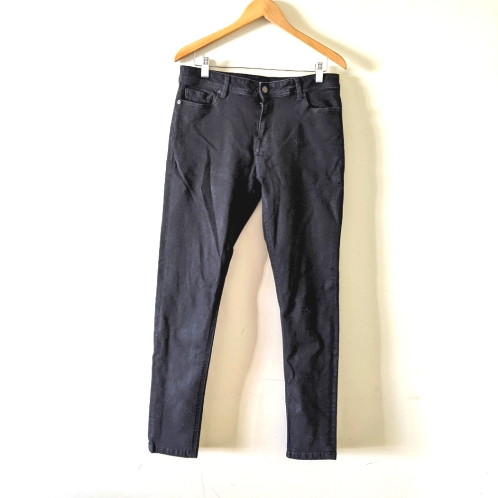 Metaphor Black Straight Stretchy Skinny Jeans Size 16